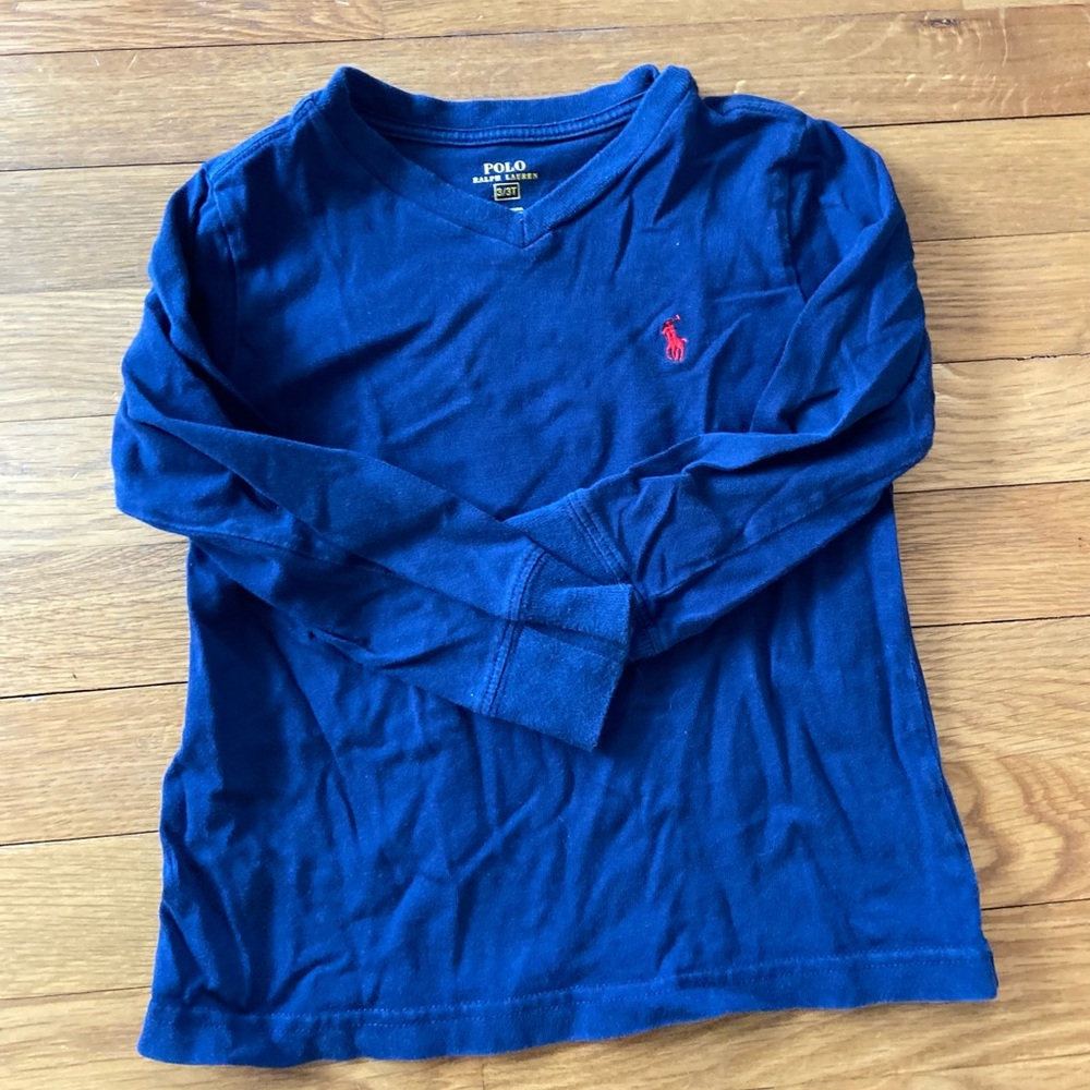 Ralph Lauren Size 3T Blue Long Sleeve Shirt